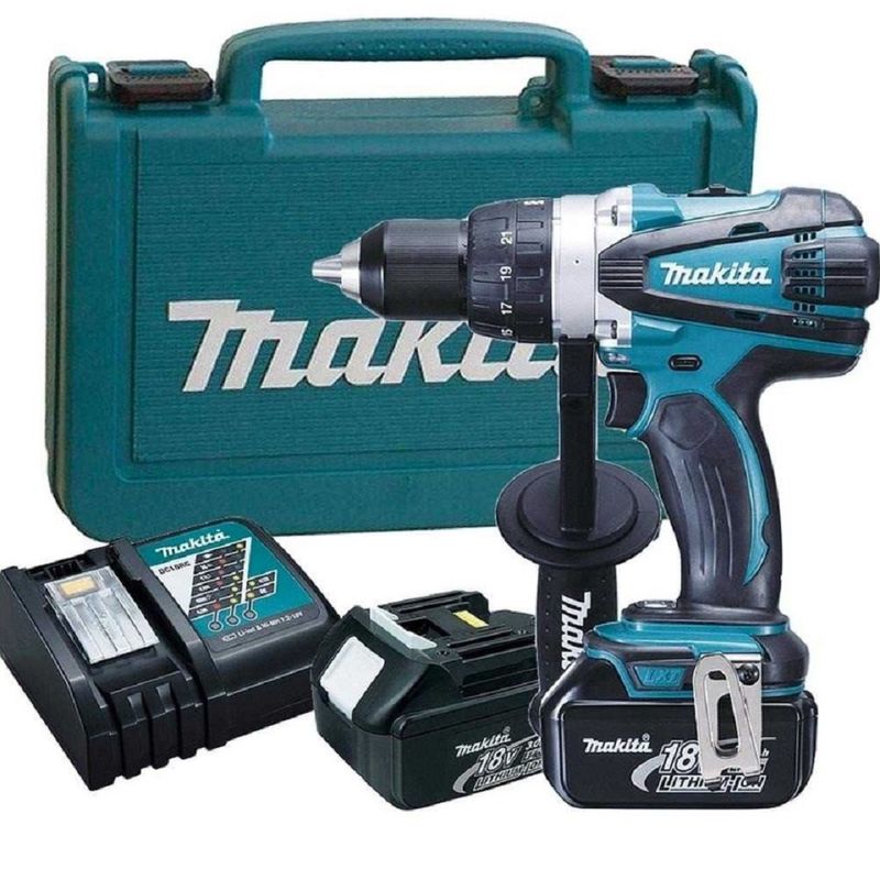 Taladro-Atornillador-Inalambrico-18V---2-Baterias---Cargador---Makpac-DDF458RFE-Makita