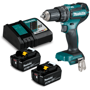 Taladro Atornillador Percutor DHP485RFE Inalámbrico 18V Max. Torque 60 N.m + 2 Baterías 3Ah + Cargador Makita